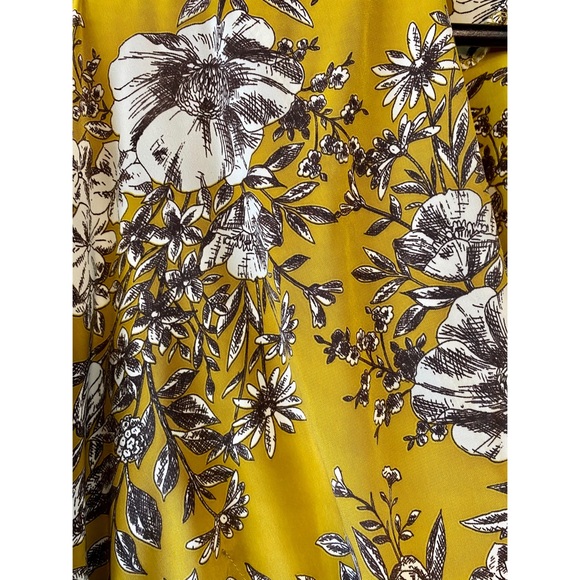 Modcloth Mustard Floral Wrap with Fringe - Picture 2 of 7